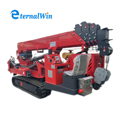 स्टील मिनी स्पाइडर क्रेन 12 टन उठाने की क्षमता के साथ दूरबीन बूम इलेक्ट्रिक / डीजल पावर