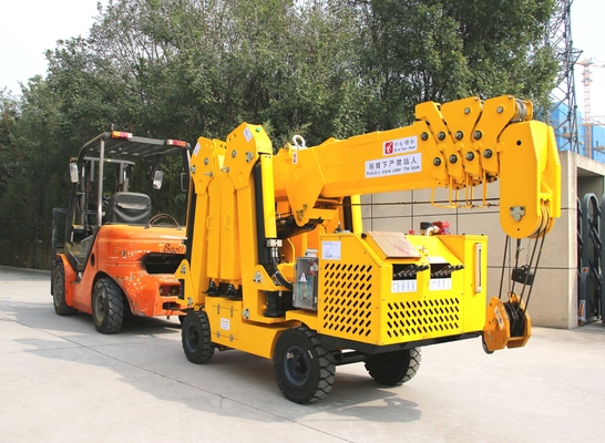 3 टन क्षमता वाले व्हील या क्रॉलर पोर्टेबल छोटे स्पाइडर प्रकार के लिफ्टिंग उपकरण लिफ्टिंग तंत्र के साथ